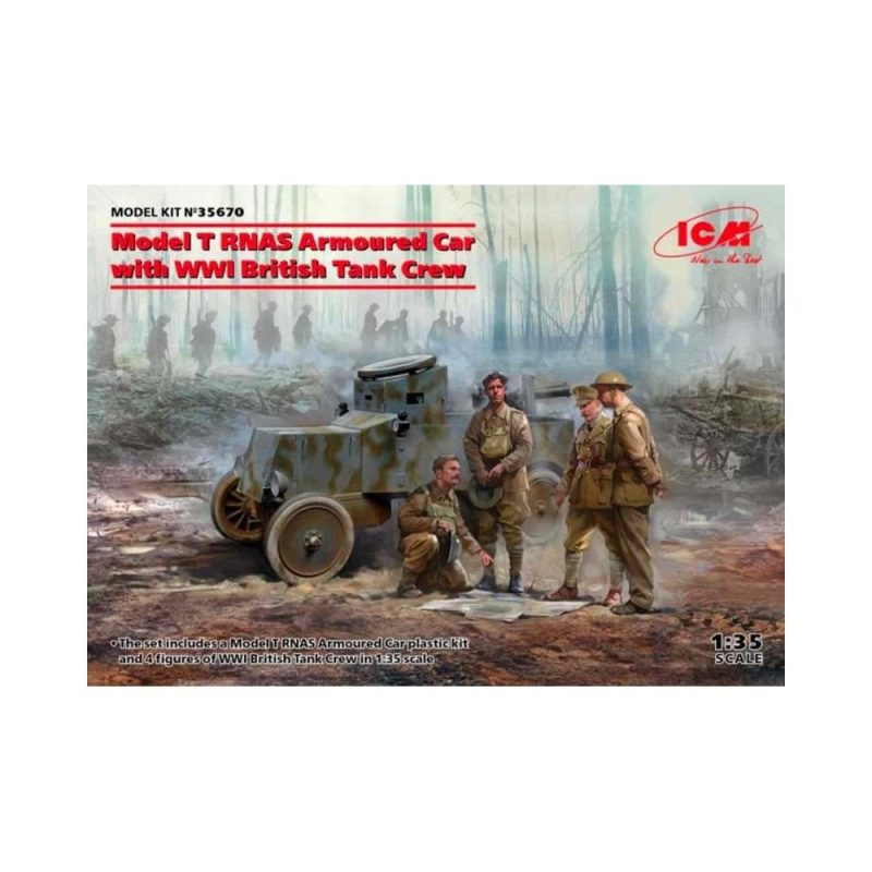 1/35 Model T RNAS Armoured Car with W/Tank Crew ICM 35670
