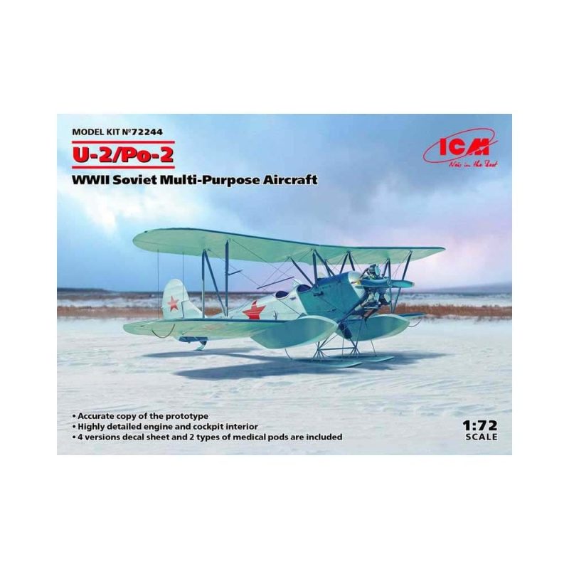 1/72 U-2/Po-2, WWII Soviet Multi-Purpose Aircraft ICM 72244