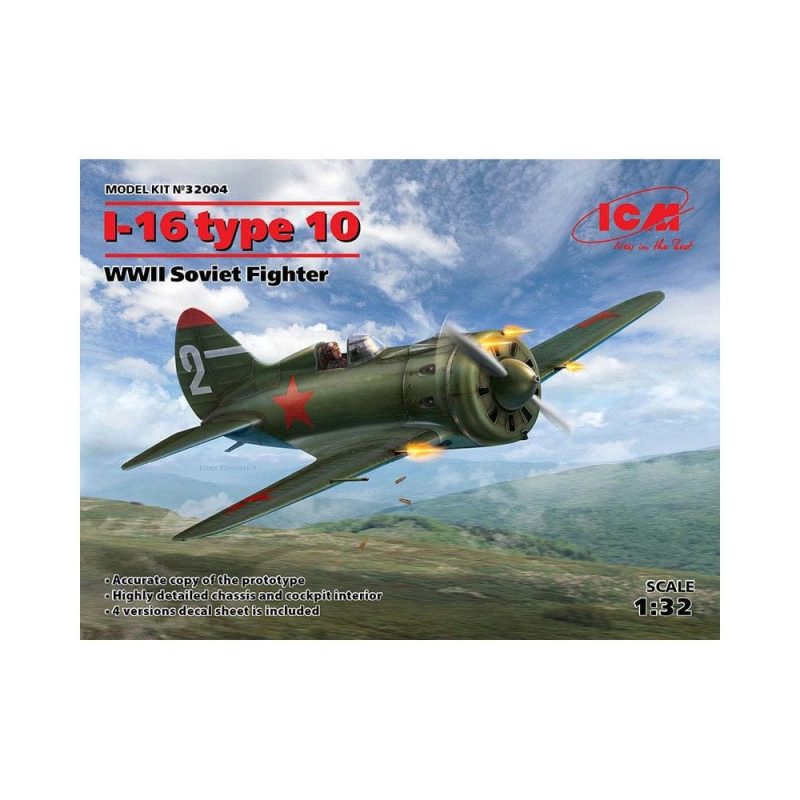 1/32 I-16 type 10 WWII Soviet Fighter ICM 32004