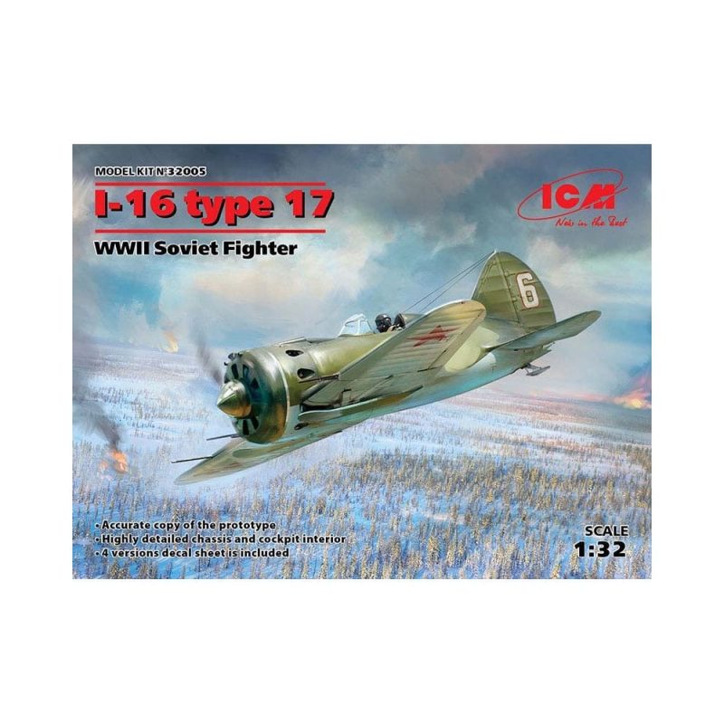 1/32 I-16 type 17 WWII Soviet Fighter ICM 32005