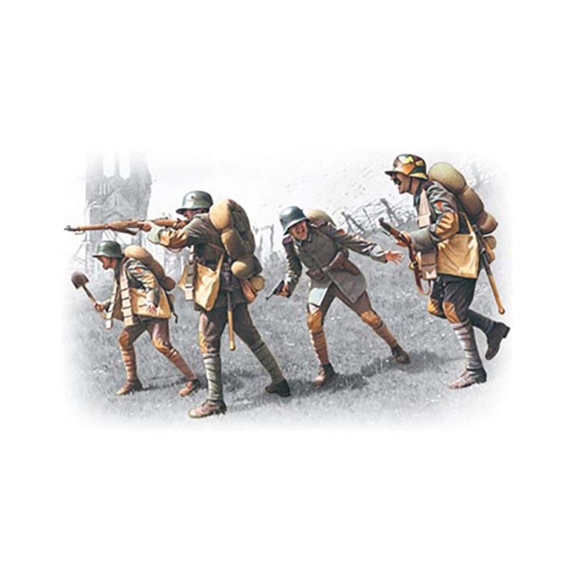 1/35 German Assault Troops (1917-1918) 4 Figs ICM 35291