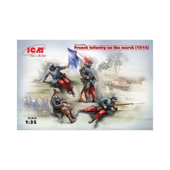 1/35 French Infantry on the March (1914) 4 Figs ICM 35705