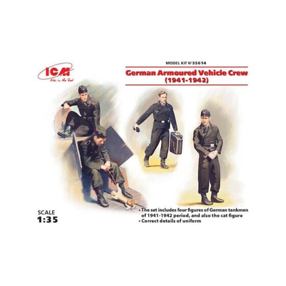 1/35 German Armoured Vehicle Crew (1941-42) 4 Figs ICM 35614 1/35 German Armoured Vehicle Crew (1941-42) 4 Figs ICM 35614