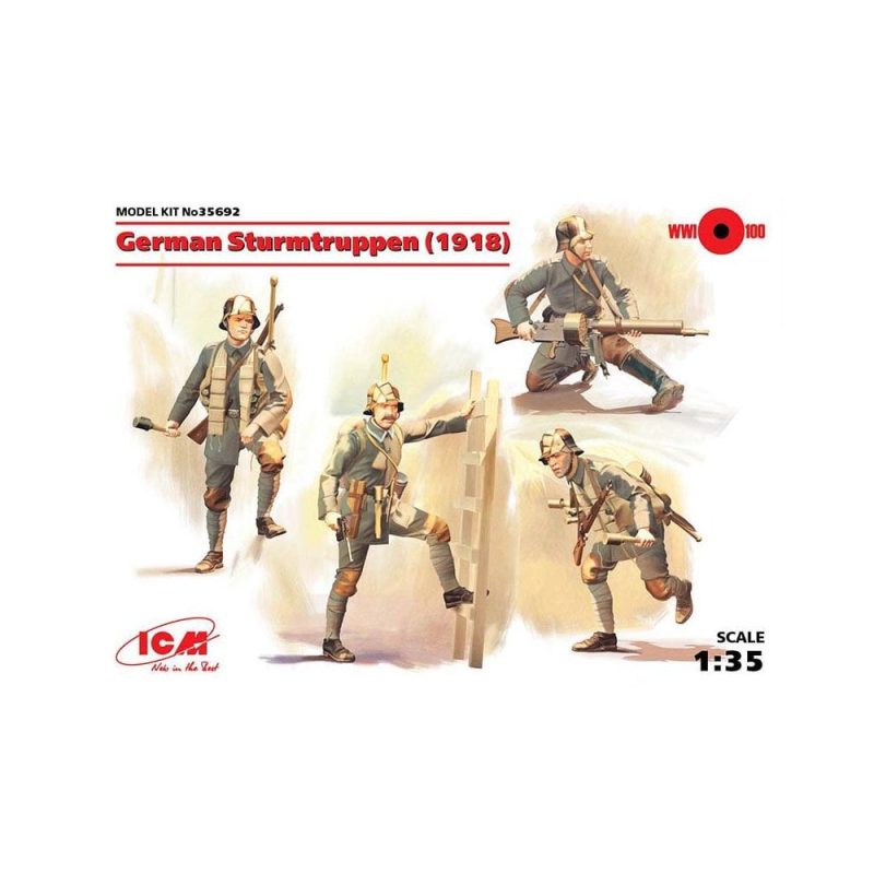 1/35 German Sturmtruppen (1918) 4 Figs ICM 35692
