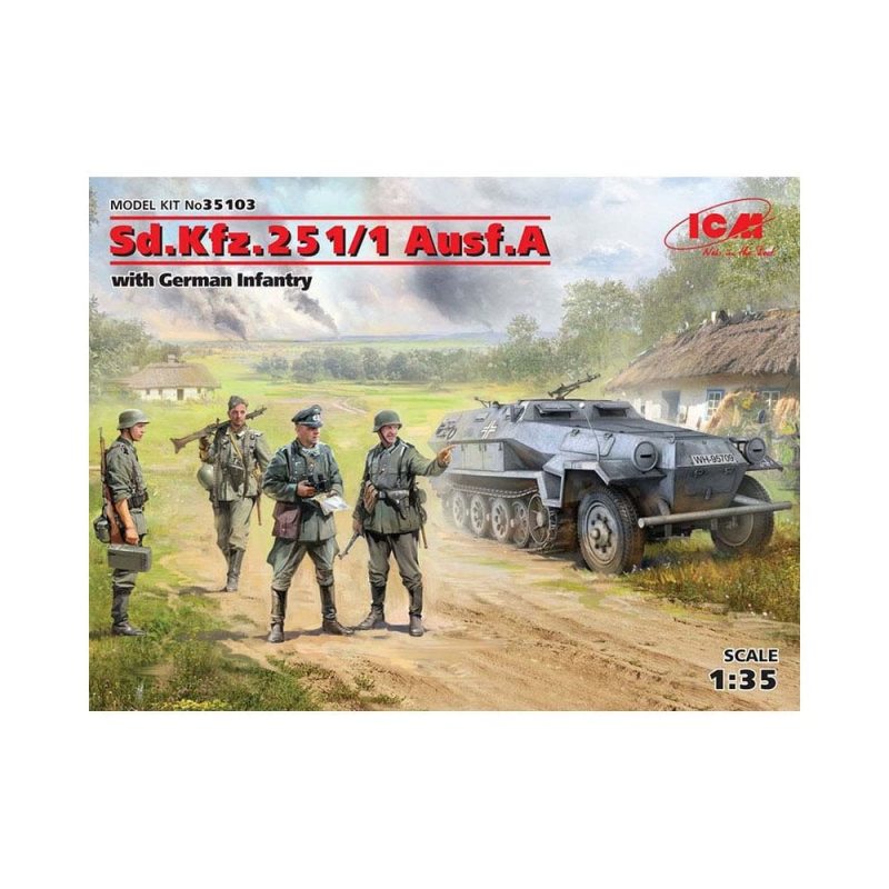 1/35 Sd.Kfz.251/1 Ausf.A with German Infantry ICM 35103