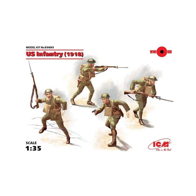 1/35 US Infantry (1918) 4 Figs ICM 35693