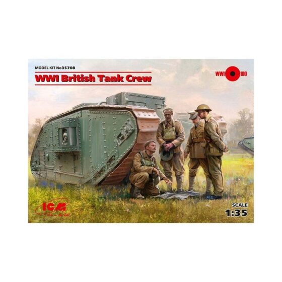1/35 WWI British Tank Crew 4 Figs ICM 35708 1/35 WWI British Tank Crew 4 Figs ICM 35708