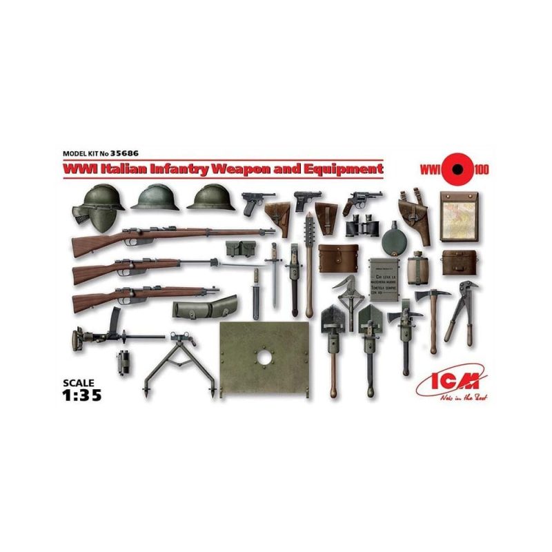 1/35 WWI Italian Infantry Weapons & Equipment ICM 35686