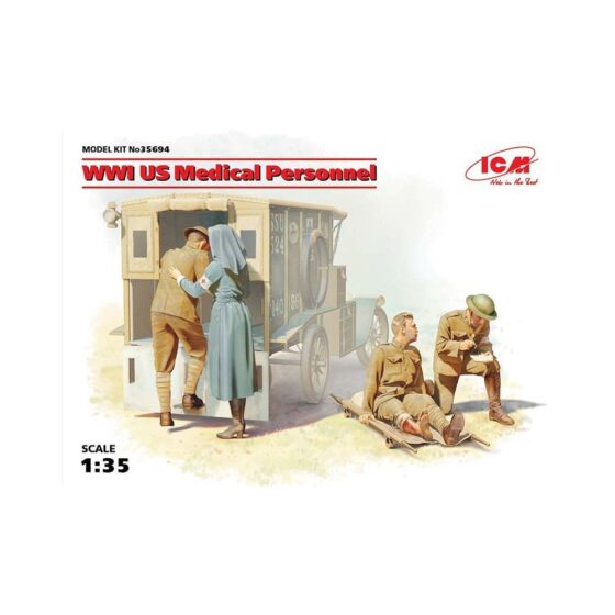 1/35 WWI US Medical Personnel 4 Figs ICM 35694 1/35 WWI US Medical Personnel 4 Figs ICM 35694