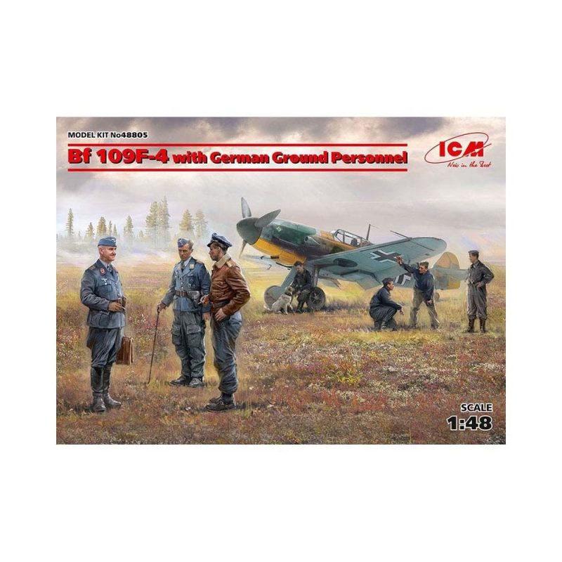 1/48 Bf 109F-4 with German Ground Personnel ICM 48805