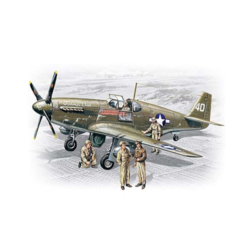 1/48 Mustang P-51B w/ USAAF Pilots/Ground Personnel ICM 48125