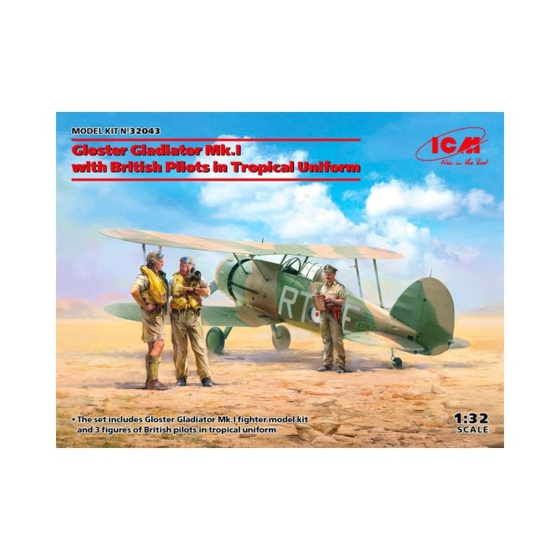 1/32 Gloster Gladiator Mk.I with British Pilots ICM 32043