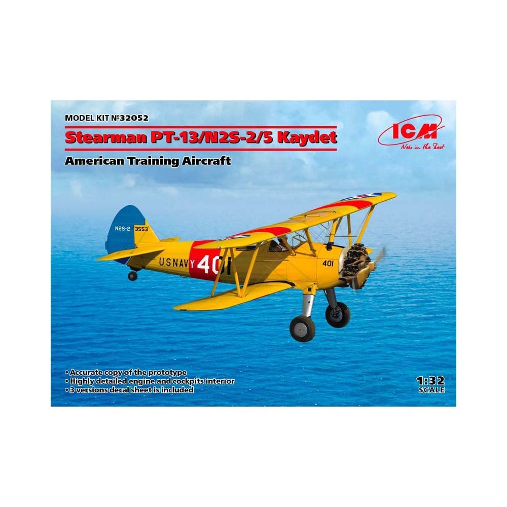 1/32 Stearman PT-13/N2S-2/5 Kaydet ICM 32052 1/32 Stearman PT-13/N2S-2/5 Kaydet ICM 32052