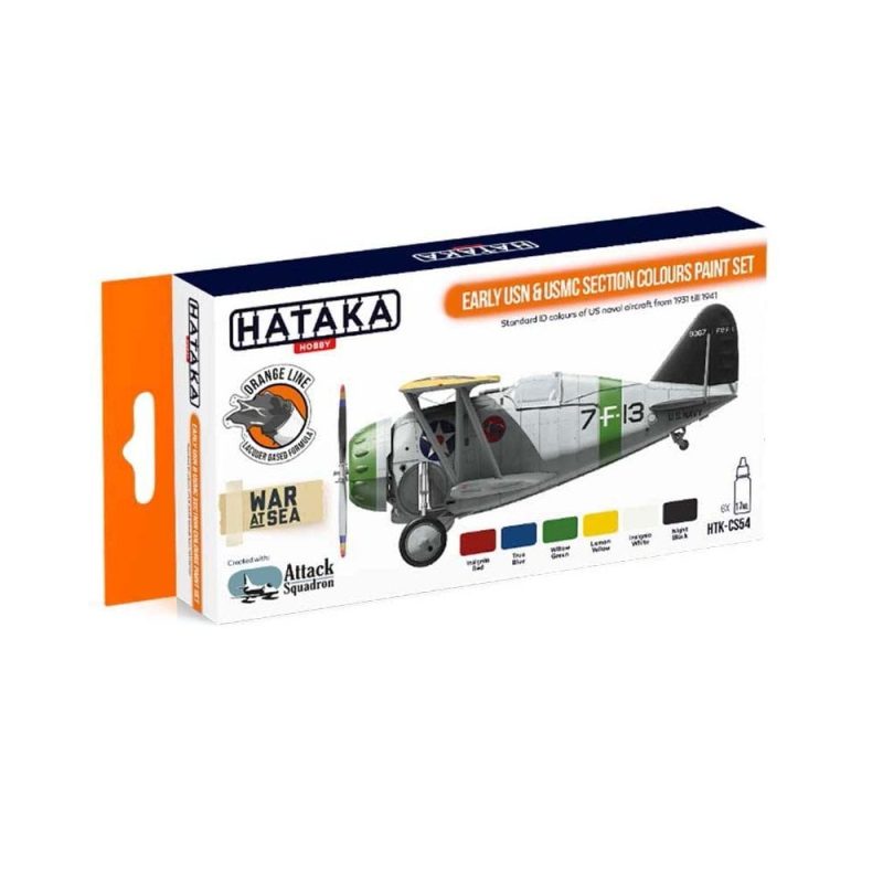 Hataka Orange Line Paint Set - USN & Usmc Section Colou HTK-CS54