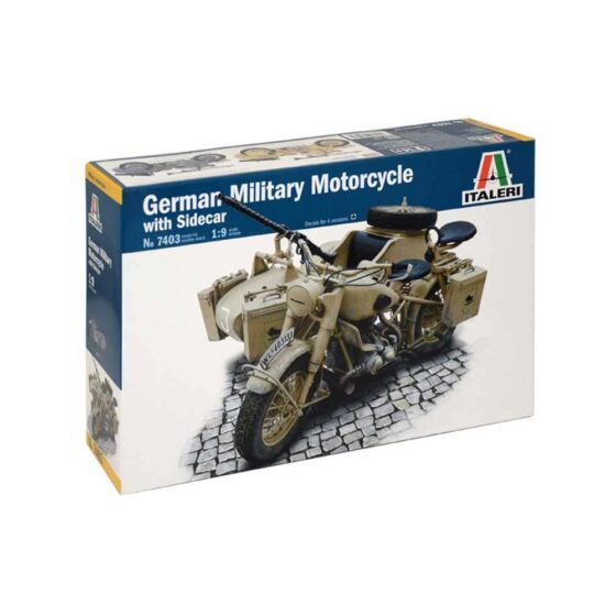 Italeri German Military Motorcycle with Side Car (1/9) 7403