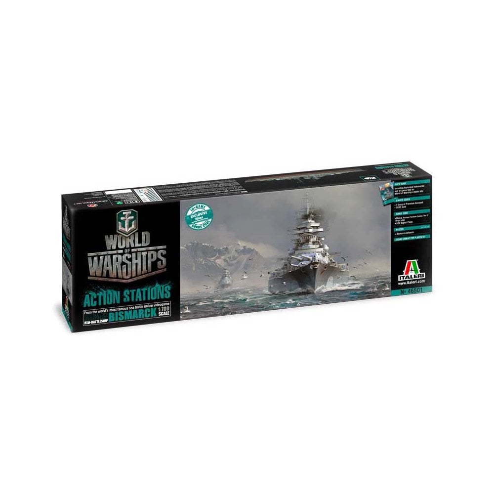 Italeri World of Warships - German Battleship Bismarck (1/700) 46501 Italeri World of Warships - German Battleship Bismarck (1/700) 46501