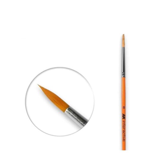 AK Interactive Synthetic Round Brushes No.8 AK-607 AK Interactive Synthetic Round Brushes No.8 AK-607