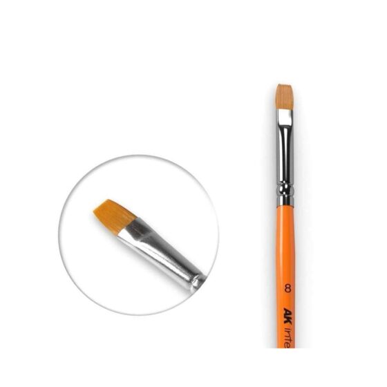 AK Interactive Synthetic Flat Brush No.8 AK-608 AK Interactive Synthetic Flat Brush No.8 AK-608