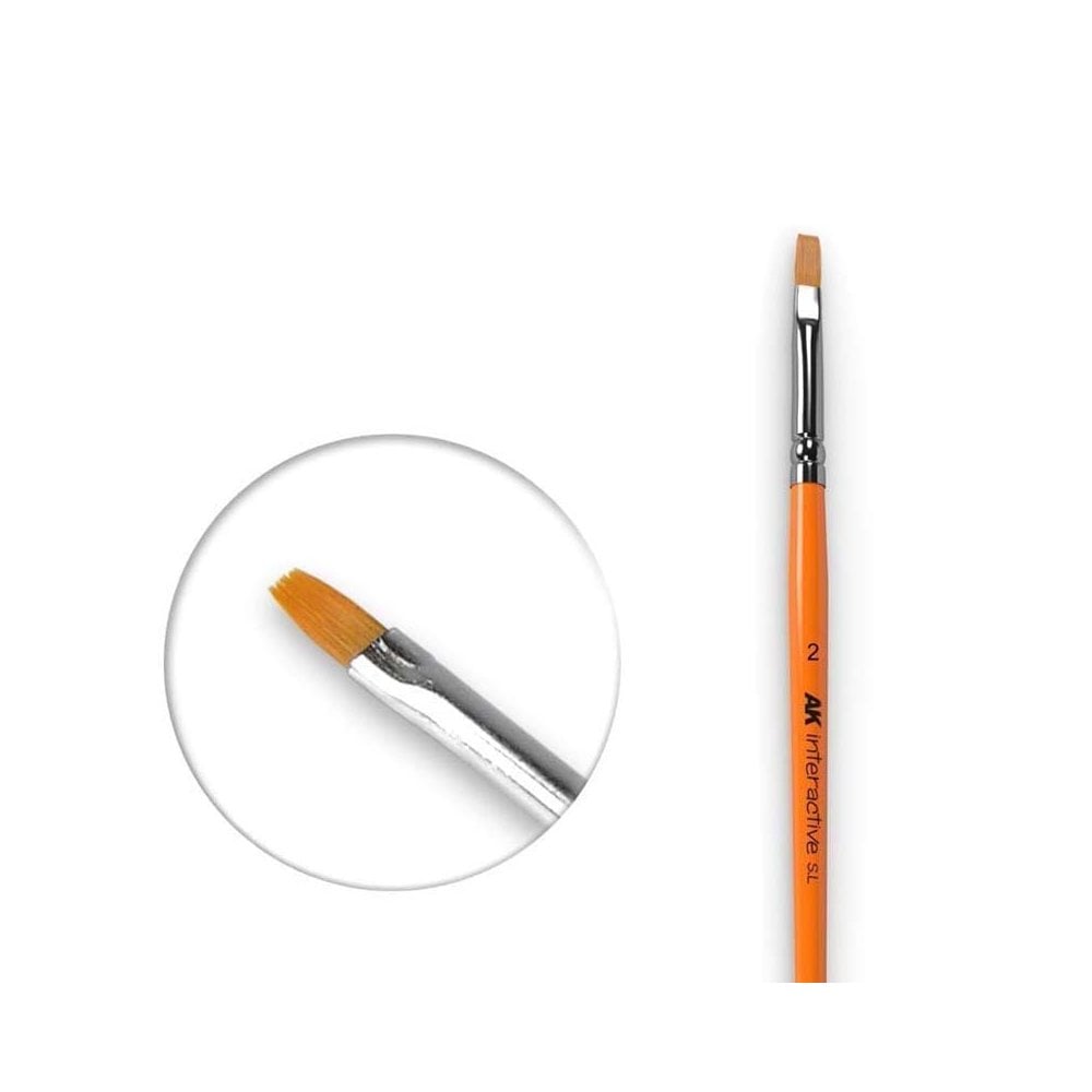 AK Interactive Synthetic Flat Brush No.2 AK-609 AK Interactive Synthetic Flat Brush No.2 AK-609
