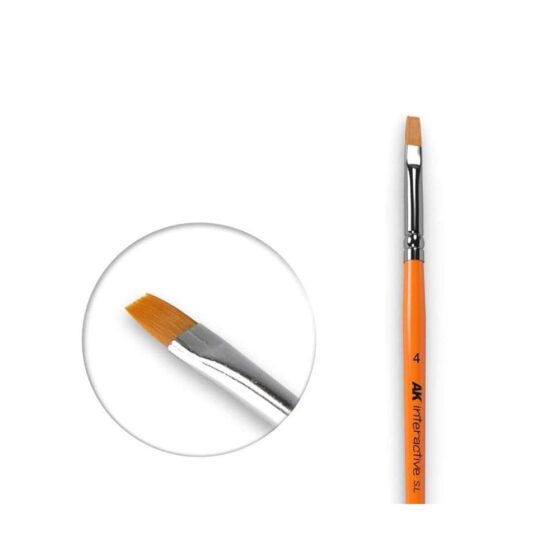 AK Interactive Synthetic Flat Brush No.4 AK-610 AK Interactive Synthetic Flat Brush No.4 AK-610