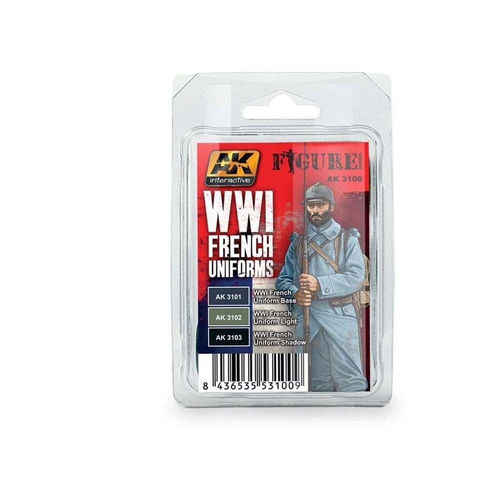 AK Interactive WWI French Uniforms Set AK-3100 AK Interactive WWI French Uniforms Set AK-3100