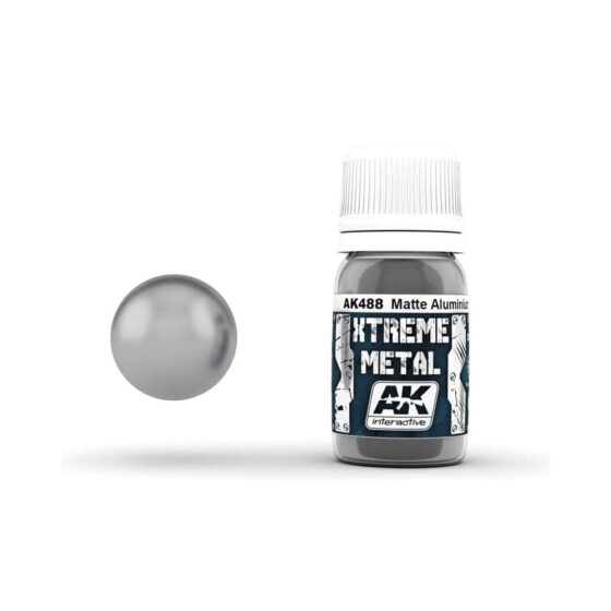 AK Interactive Xtreme Metal - Matt Aluminium (30ml) AK-488 AK Interactive Xtreme Metal - Matt Aluminium (30ml) AK-488