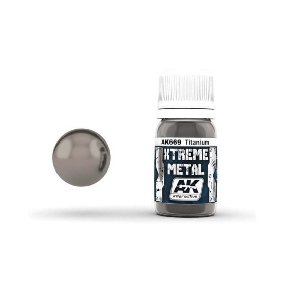 AK Interactive Xtreme Metal - Titanium (30ml) AK-669 AK Interactive Xtreme Metal - Titanium (30ml) AK-669