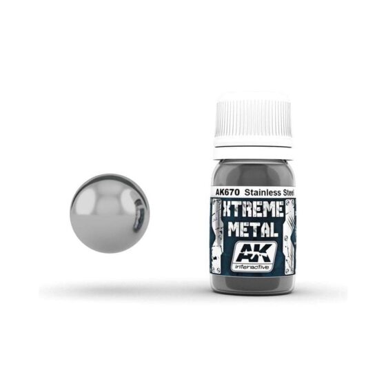 AK Interactive Xtreme Metal - Stainless Steel (30ml) AK-670 AK Interactive Xtreme Metal - Stainless Steel (30ml) AK-670