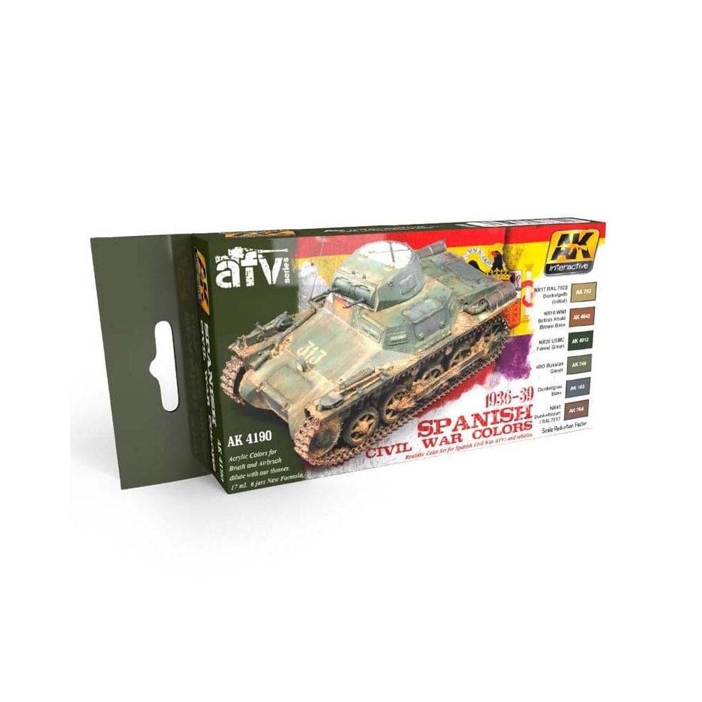 AK Interactive Spanish Civil War Colors Set (1936-1939) AK-4190 AK Interactive Spanish Civil War Colors Set (1936-1939) AK-4190