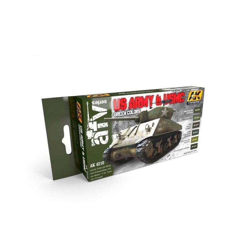 AK Interactive US Army & USMC Green Colors Set AK-4210