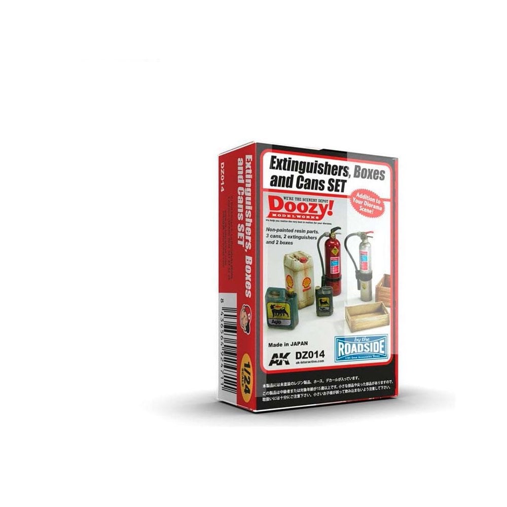 AK Interactive Extinguishers, Boxes And Cans Set (1/24) DZ014 AK Interactive Extinguishers, Boxes And Cans Set (1/24) DZ014