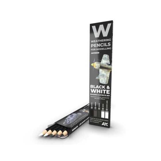 AK Interactive Weathering Pencil Set Black And White AK-10039 AK Interactive Weathering Pencil Set Black And White AK-10039