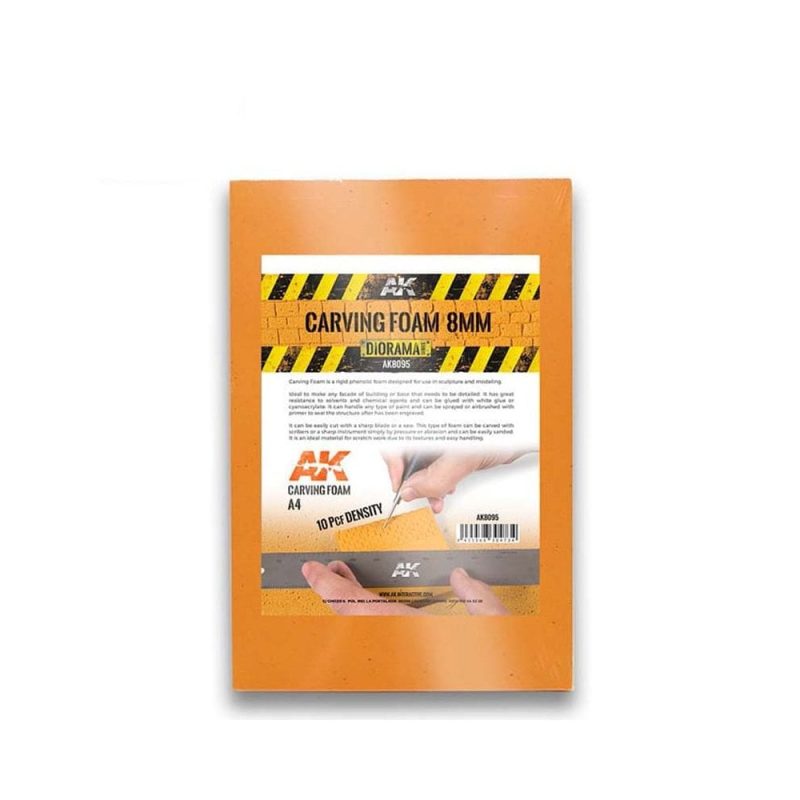 AK Interactive A4 (305 X 228mm) Carving Foam (8mm) AK-8095 AK Interactive A4 (305 X 228mm) Carving Foam (8mm) AK-8095