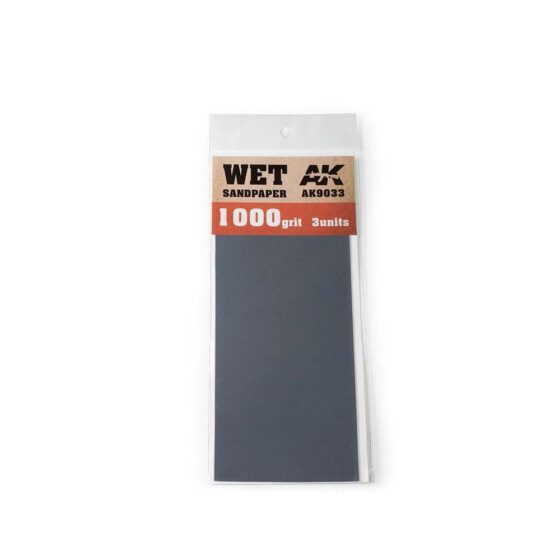 AK Interactive Wet Sandpaper 1000 Grit (3pk) AK-9033 AK Interactive Wet Sandpaper 1000 Grit (3pk) AK-9033