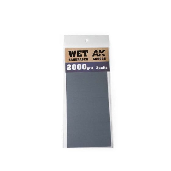 AK Interactive Wet Sandpaper 2000 Grit (3pk) AK-9036 AK Interactive Wet Sandpaper 2000 Grit (3pk) AK-9036