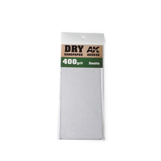 AK Interactive Dry Sandpaper 400 Grit (3pk) AK-9038 AK Interactive Dry Sandpaper 400 Grit (3pk) AK-9038