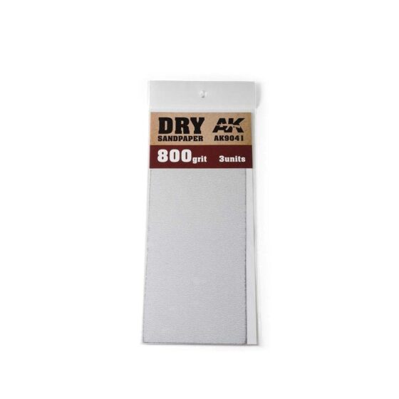 AK Interactive Dry Sandpaper 800 Grit (3pk) AK-9041 AK Interactive Dry Sandpaper 800 Grit (3pk) AK-9041