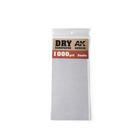AK Interactive Dry Sandpaper 1000 Grit (3pk) AK-9042 AK Interactive Dry Sandpaper 1000 Grit (3pk) AK-9042