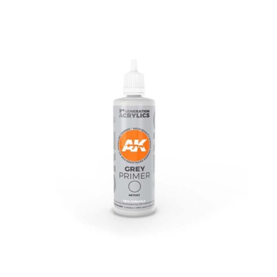 AK Interactive Grey Primer 3rd Gen (100ml) AK-11241 AK Interactive Grey Primer 3rd Gen (100ml) AK-11241