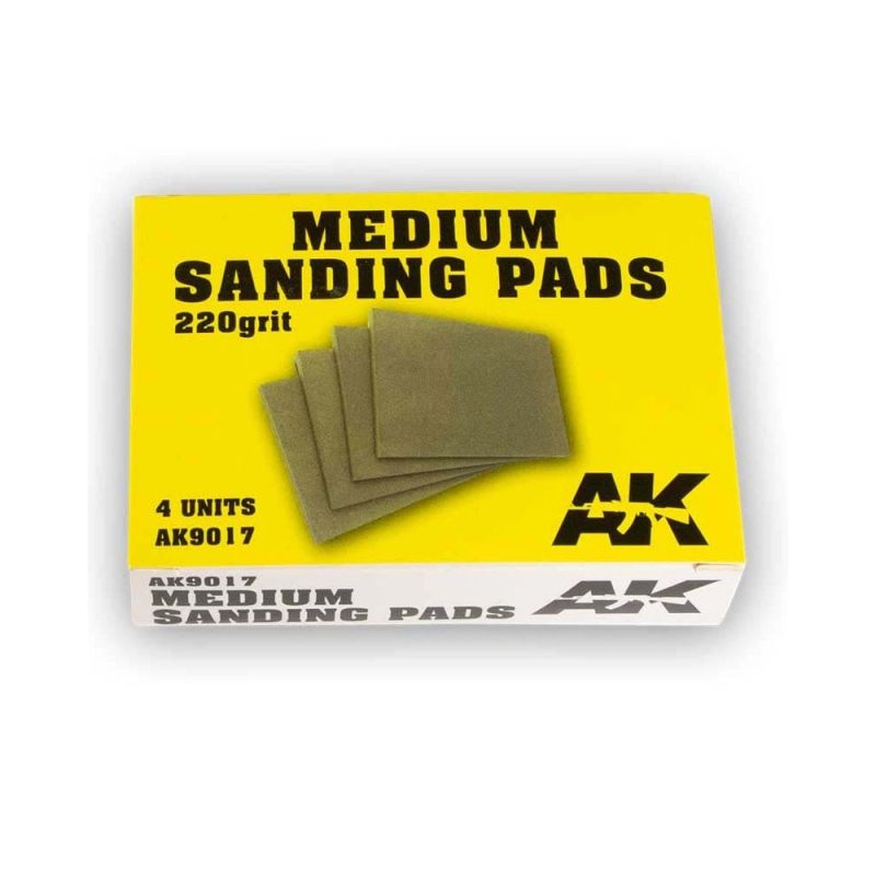 AK Interactive 220 Grit Medium Sanding Pads (4pk) AK-9017