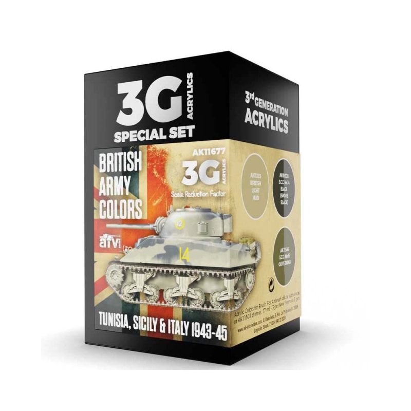 AK Interactive British Army Colors Tunisia, Sicily & Italy 1943-45 AFV Set AK-11677
