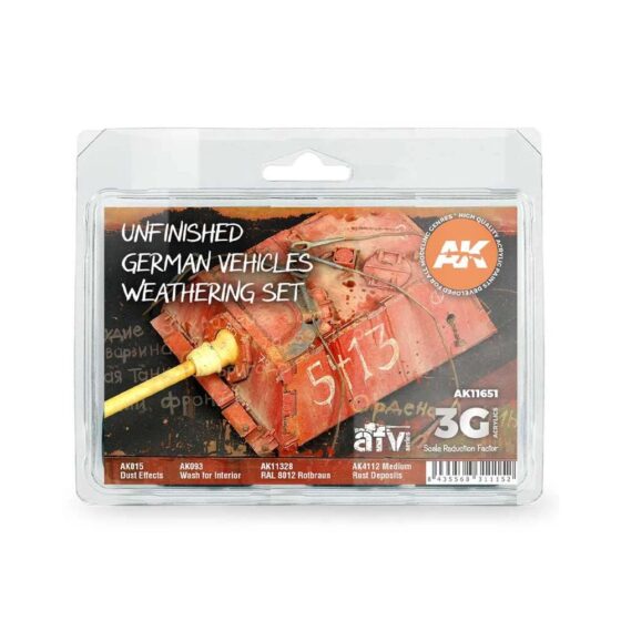 AK Interactive Unfinished German Vehicles Weathering AFV Set AK-11651 AK Interactive Unfinished German Vehicles Weathering AFV Set AK-11651