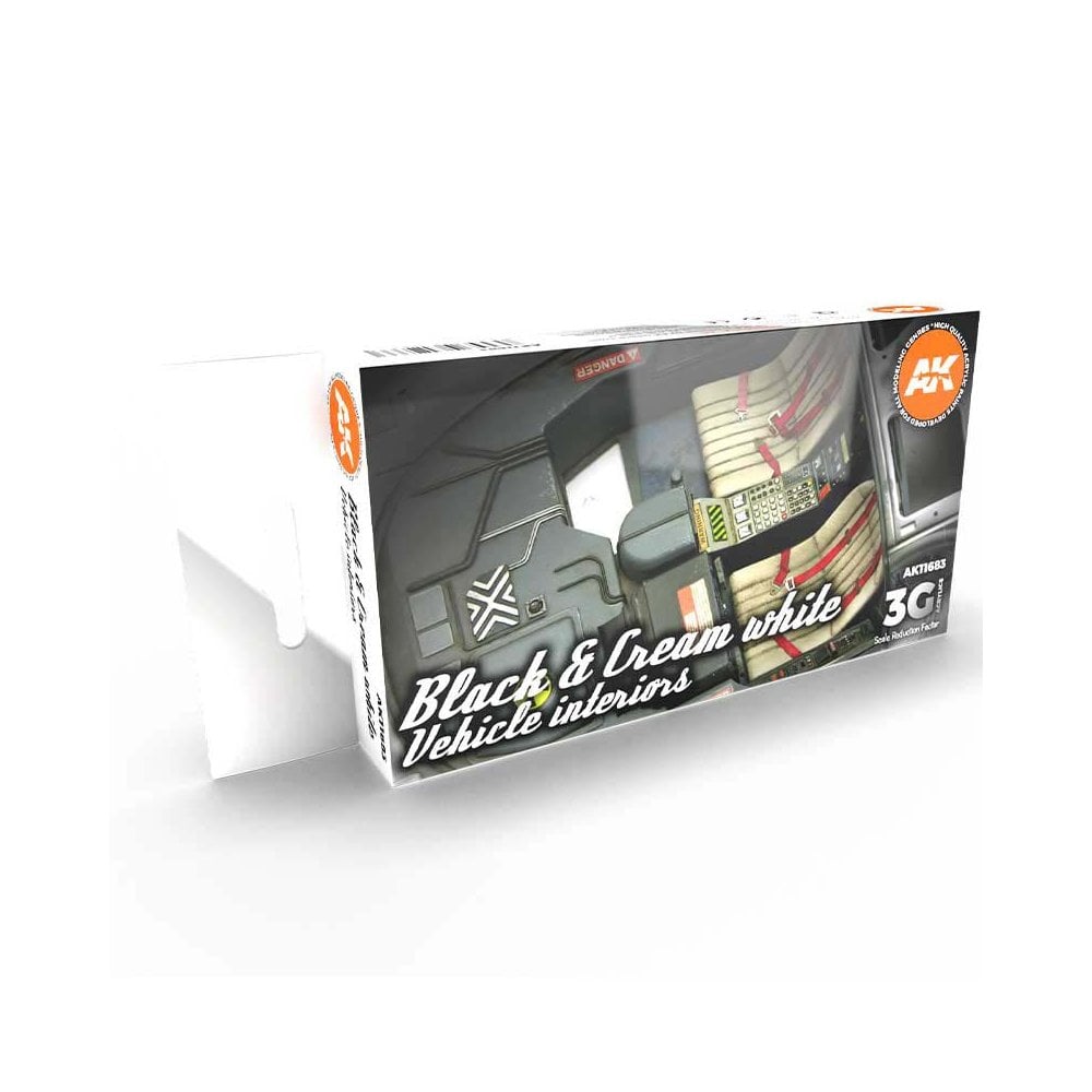 AK Interactive Black Interior And Cream White Set AK-11683 AK Interactive Black Interior And Cream White Set AK-11683