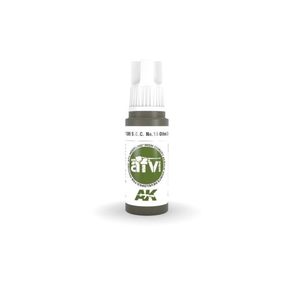 AK Interactive S.C.C. No.15 olive Drab AFV (17ml) AK-11386 AK Interactive S.C.C. No.15 olive Drab AFV (17ml) AK-11386