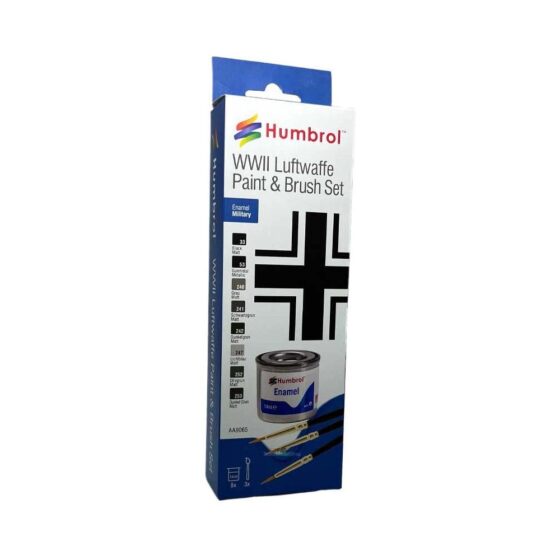 Humbrol Enamel Paint and Brush WWII Luftwaffe Set AA9065 Humbrol Enamel Paint and Brush WWII Luftwaffe Set AA9065