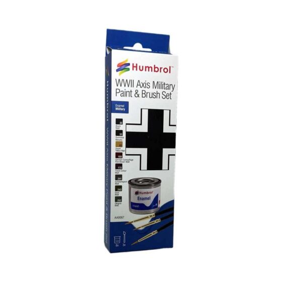 Humbrol Enamel Paint and Brush WWII Axis Military Set AA9067 Humbrol Enamel Paint and Brush WWII Axis Military Set AA9067