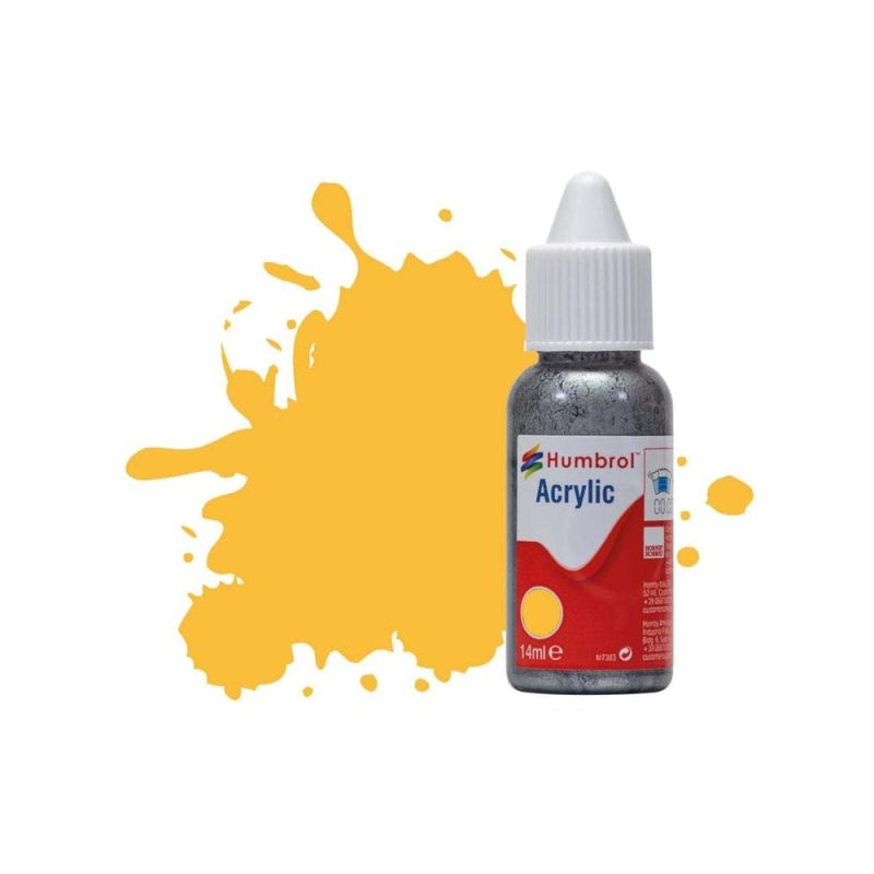 Humbrol Acrylic No 24 Trainer Yellow Matt (14ml) DB0024