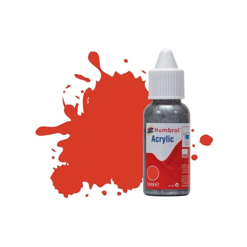 Humbrol Acrylic No 174 Signal Red Satin (14ml) DB0174