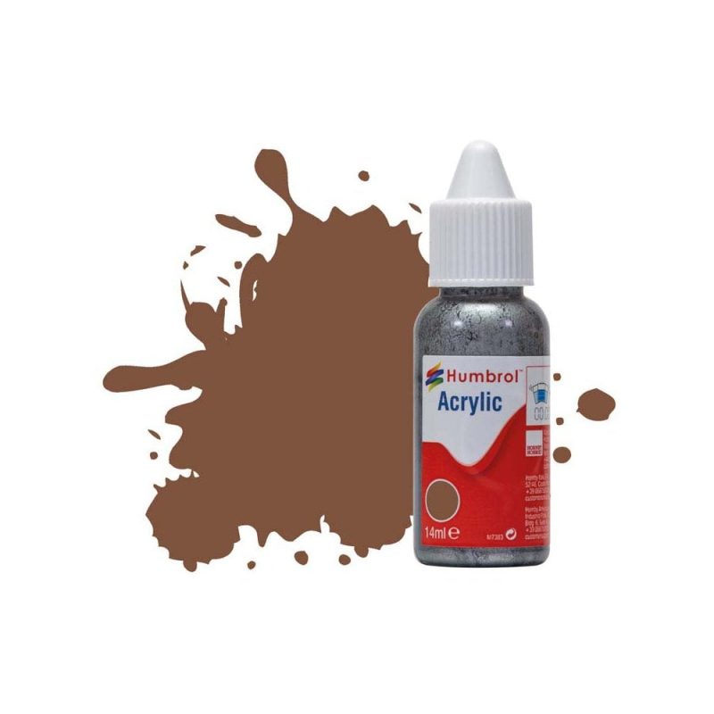 Humbrol Acrylic No 186 Brown Matt (14ml) DB0186
