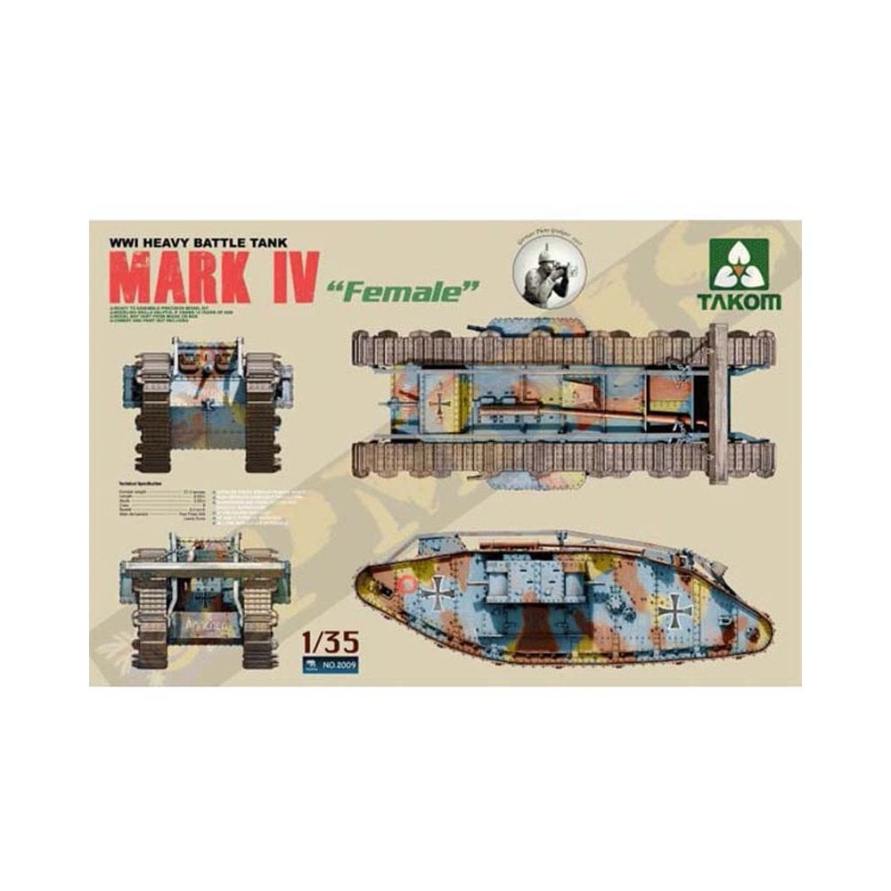 1/35 Mark IV Female Tank 1917-18 Takom 02009 1/35 Mark IV Female Tank 1917-18 Takom 02009